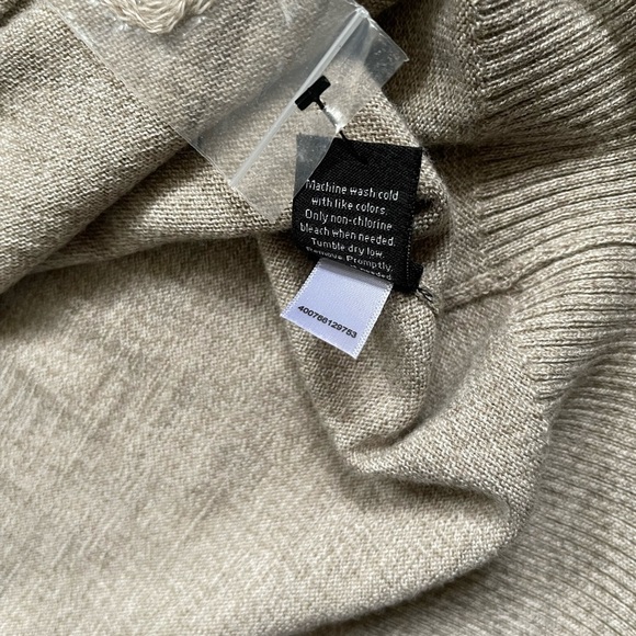 Apt 9 Merino Wool Blend Oatmeal Gray Long Sleeve V Neck Sweater Men’s XXL Tall - Picture 7 of 10